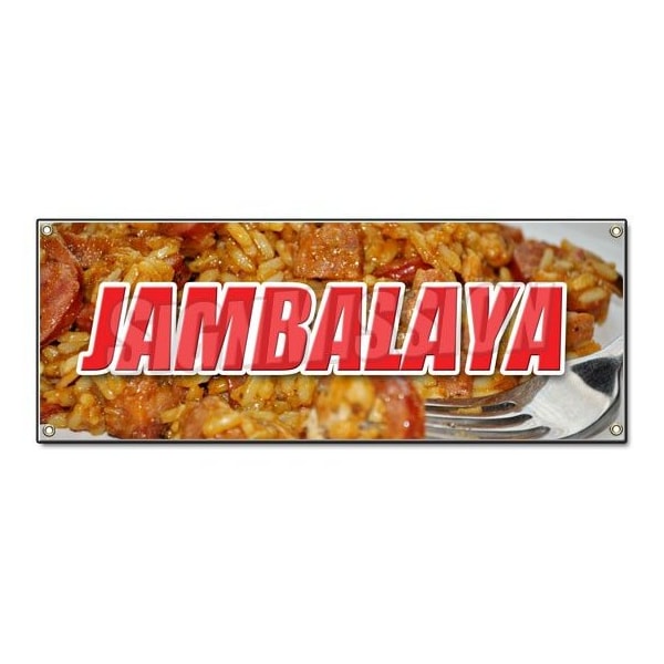 Signmission JAMBALAYA BANNER SIGN new orleans cajun gumbo po boys red beans rice muffuletta B-Jambalaya - main